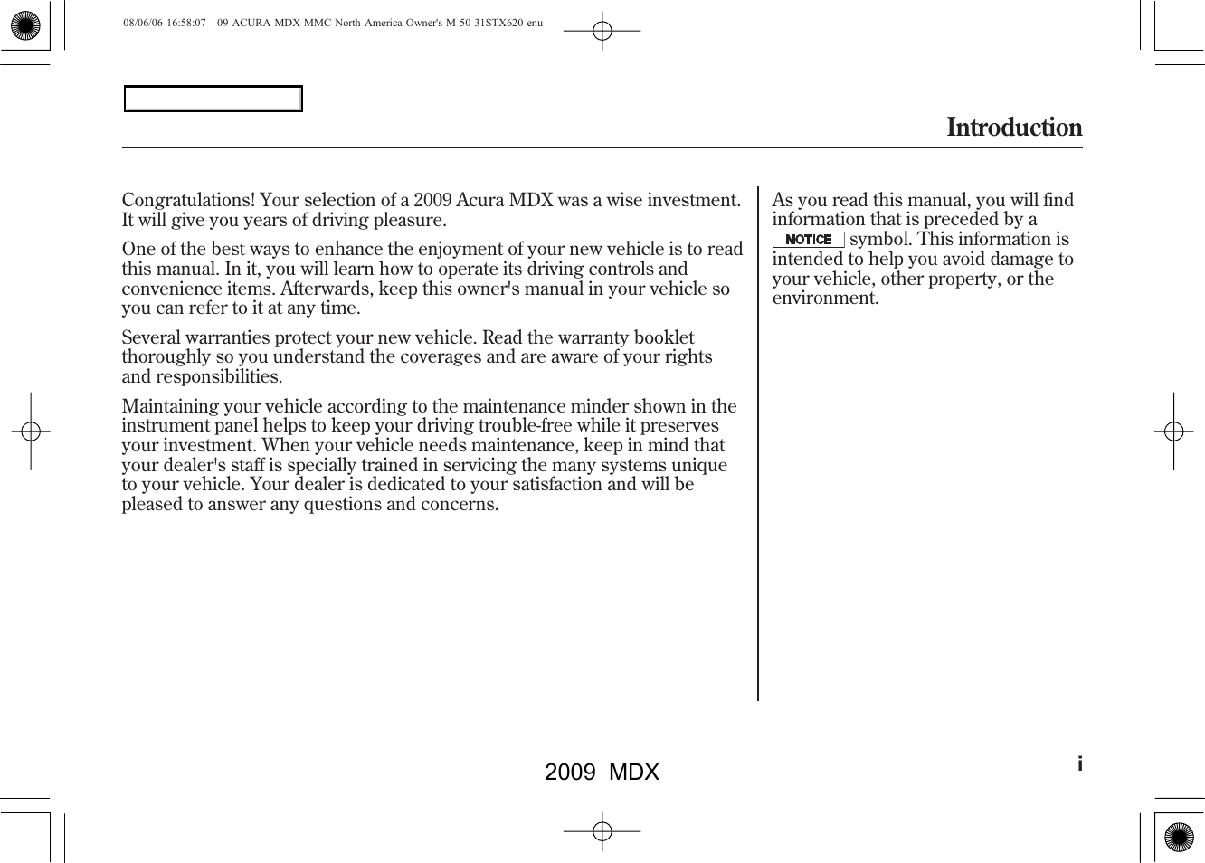 Acura 2009 MDX - Owner's Manual User Manual | 489 pages