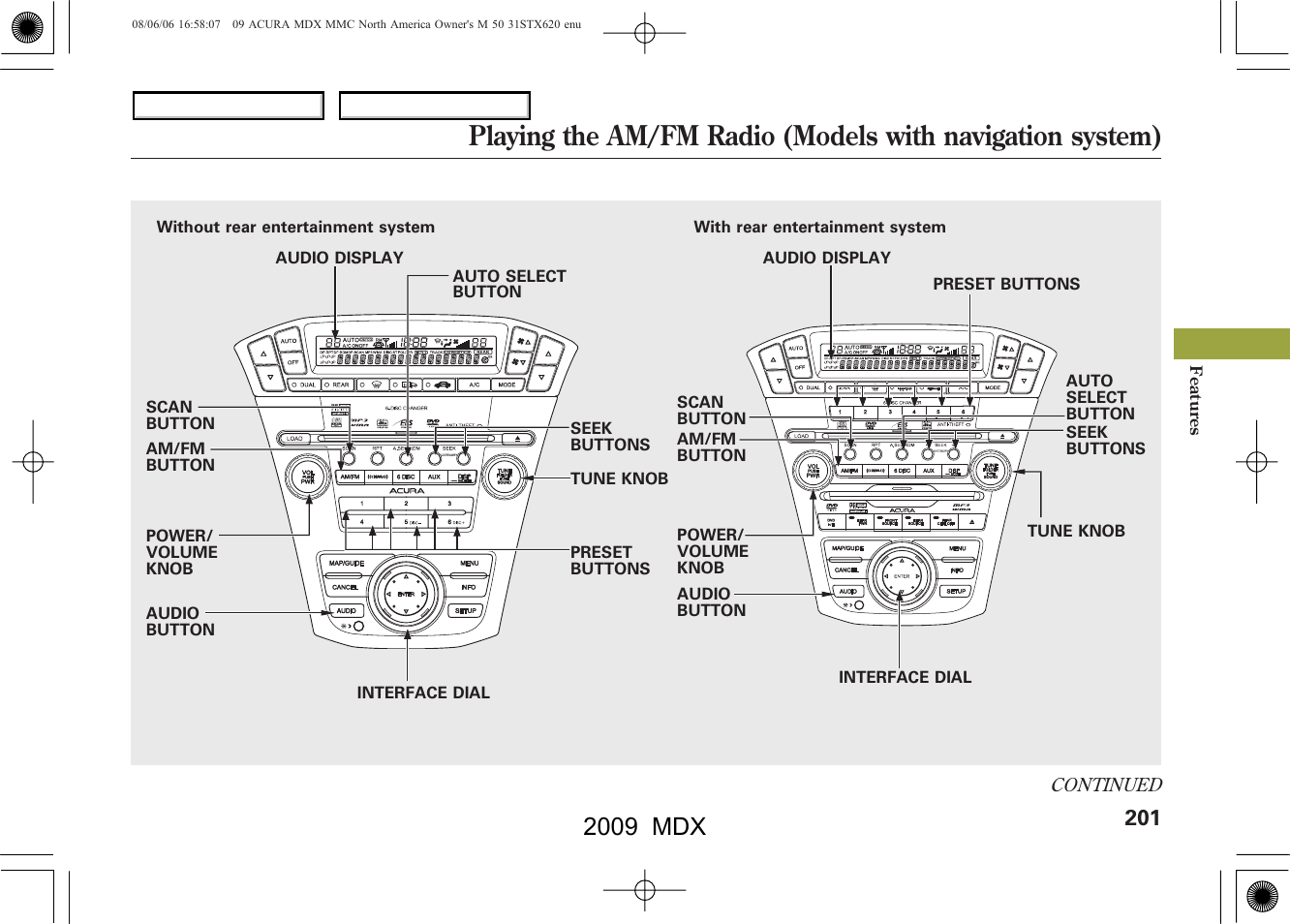 2009 mdx | Acura 2009 MDX - Owner's Manual User Manual | Page 205 / 489