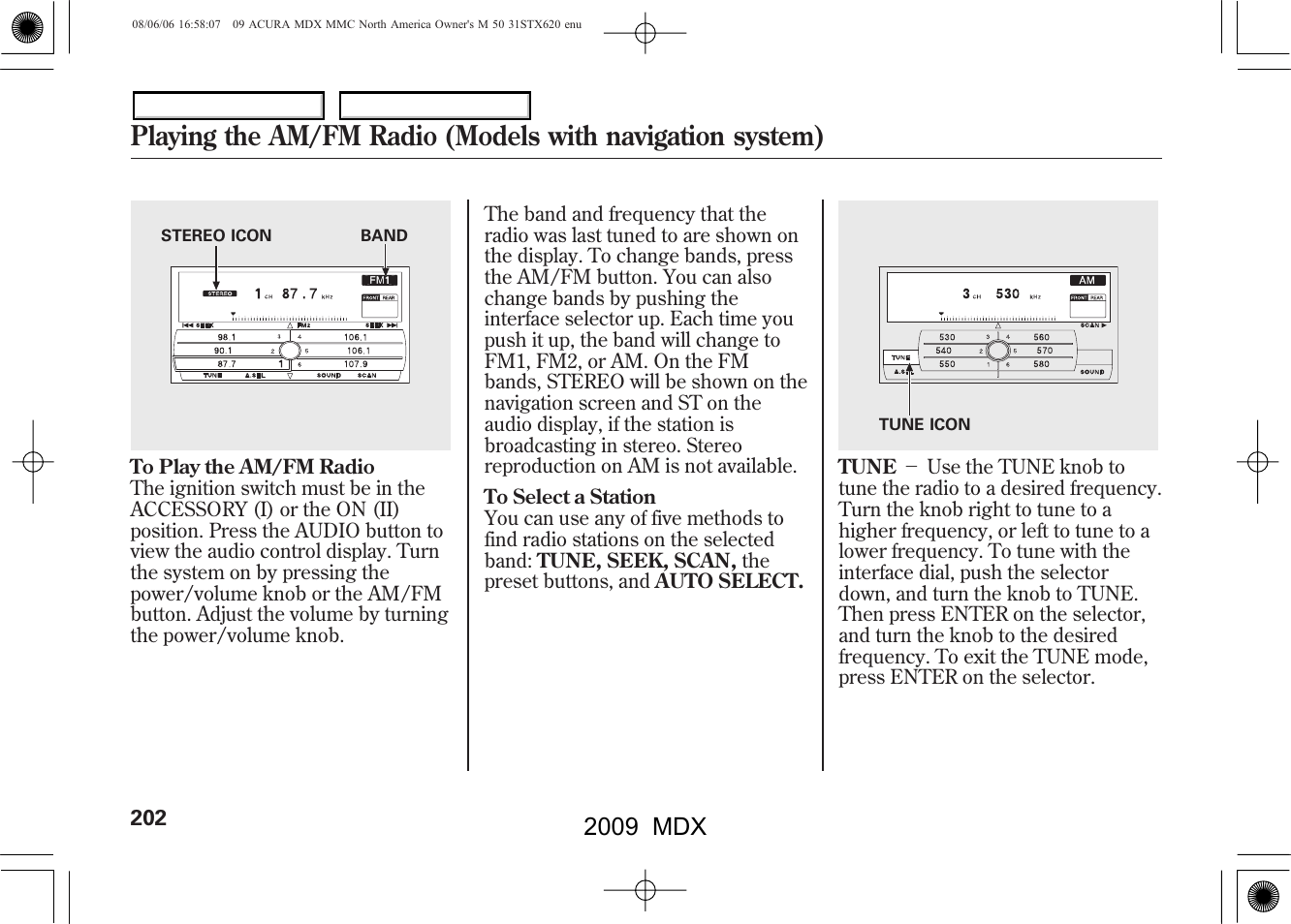 2009 mdx | Acura 2009 MDX - Owner's Manual User Manual | Page 206 / 489