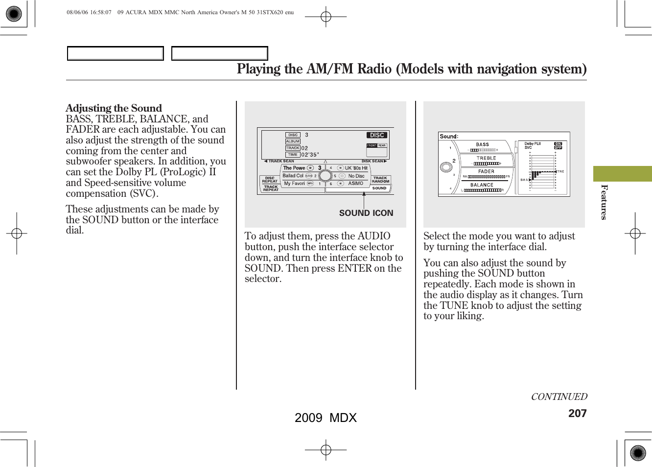 2009 mdx | Acura 2009 MDX - Owner's Manual User Manual | Page 211 / 489