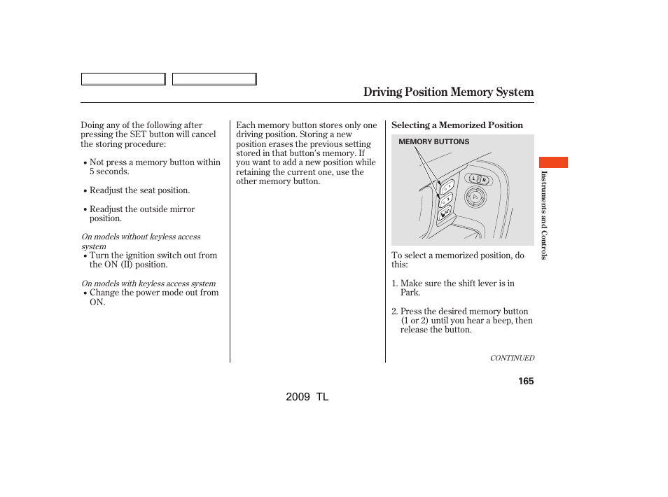 2009 tl | Acura 2009 TL - Owner's Manual User Manual | Page 168 / 648