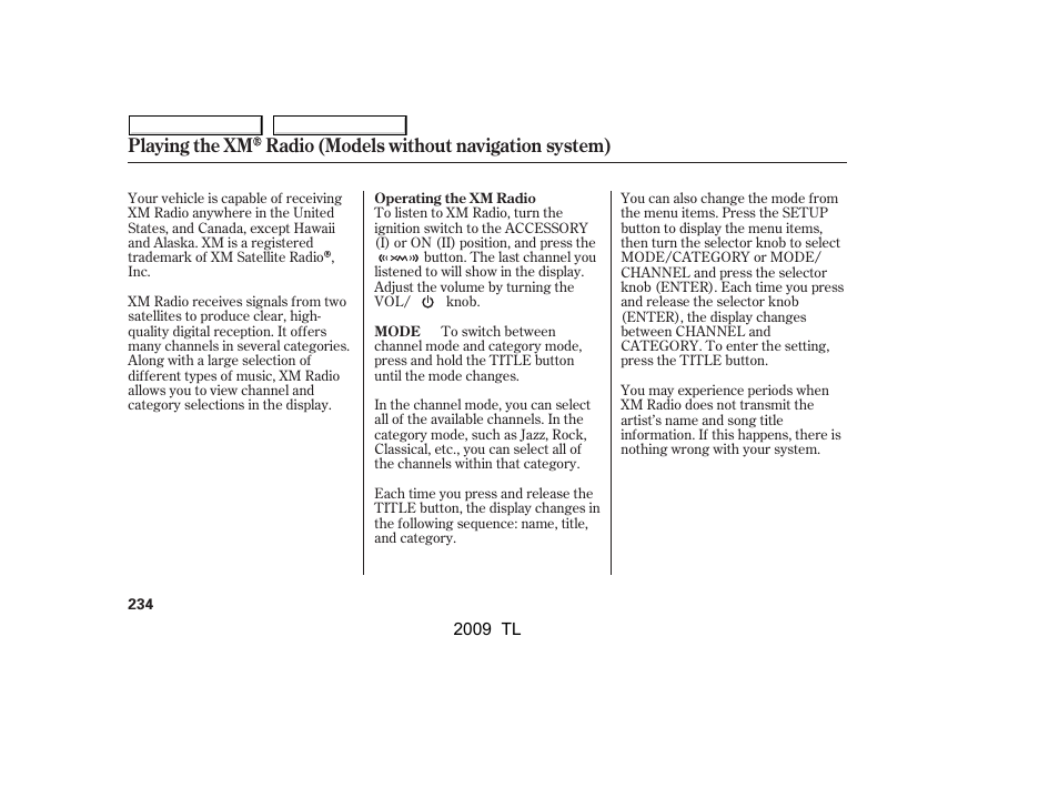 Acura 2009 TL - Owner's Manual User Manual | Page 237 / 648