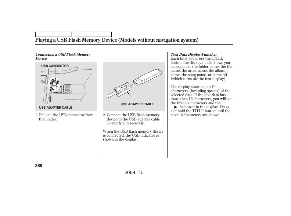 Acura 2009 TL - Owner's Manual User Manual | Page 269 / 648