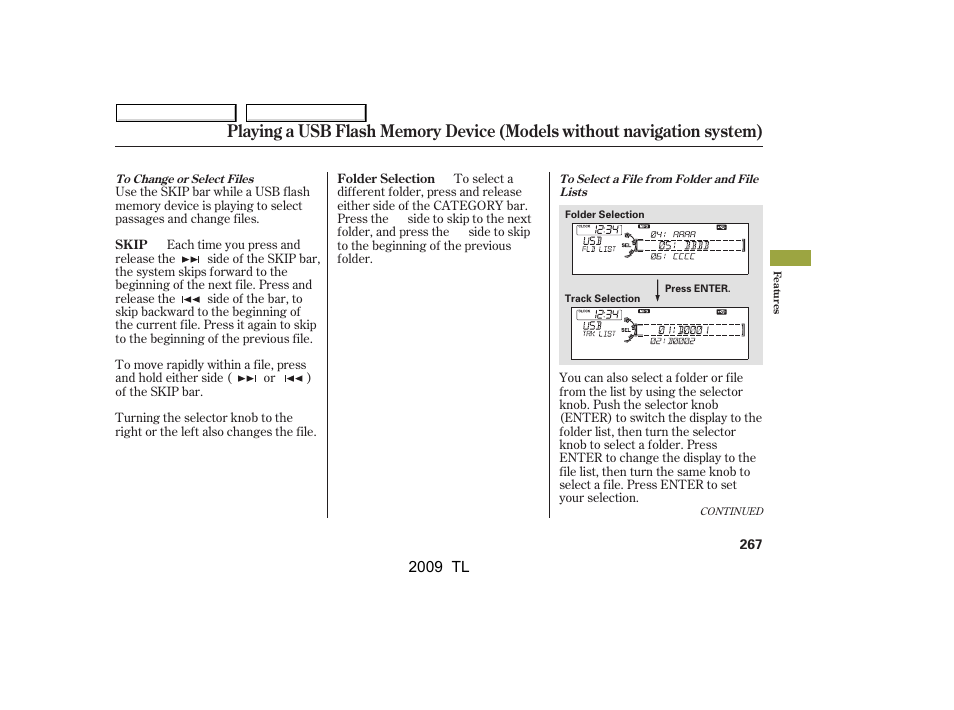 Acura 2009 TL - Owner's Manual User Manual | Page 270 / 648