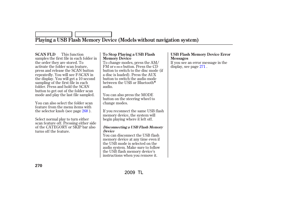 Acura 2009 TL - Owner's Manual User Manual | Page 273 / 648