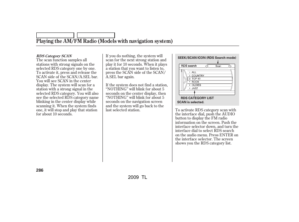 Acura 2009 TL - Owner's Manual User Manual | Page 289 / 648