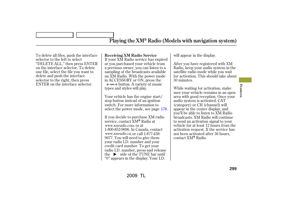 Acura 2009 TL - Owner's Manual User Manual | Page 302 / 648