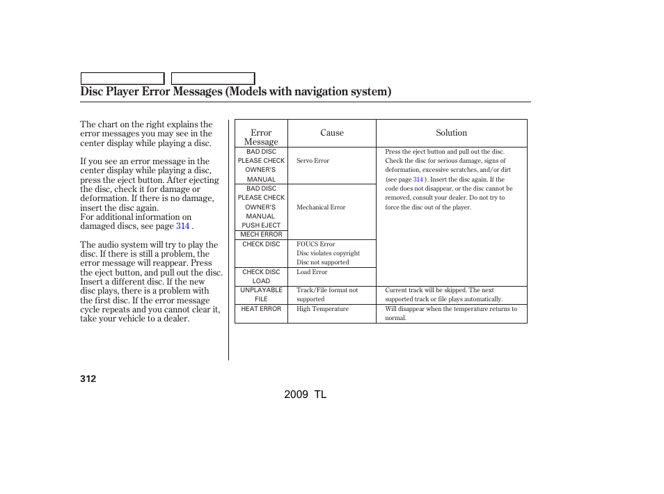 2009 tl | Acura 2009 TL - Owner's Manual User Manual | Page 315 / 648