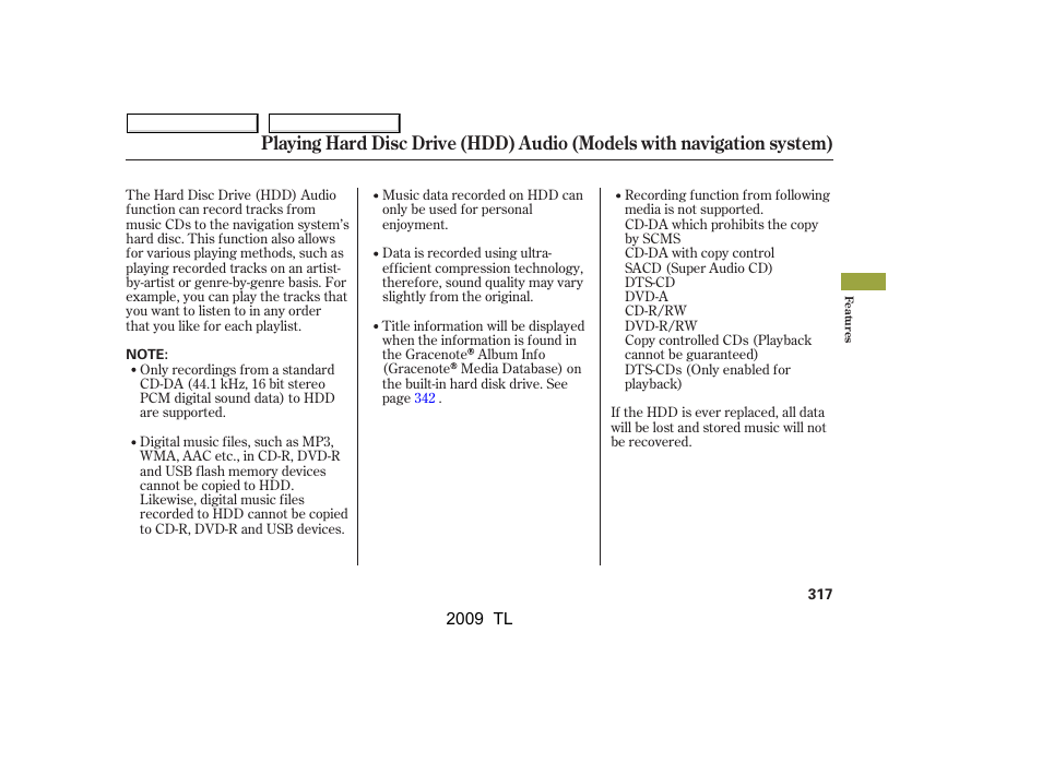 Acura 2009 TL - Owner's Manual User Manual | Page 320 / 648