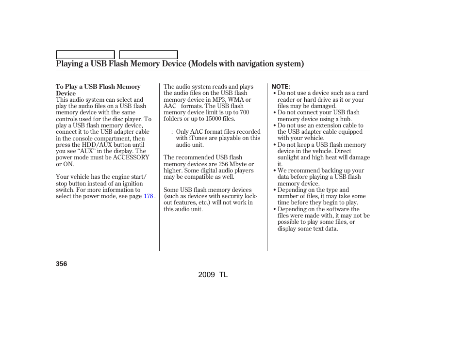 Acura 2009 TL - Owner's Manual User Manual | Page 359 / 648