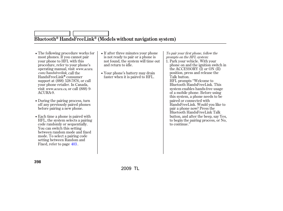 Acura 2009 TL - Owner's Manual User Manual | Page 401 / 648