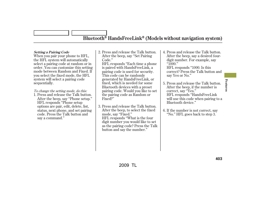 Acura 2009 TL - Owner's Manual User Manual | Page 406 / 648