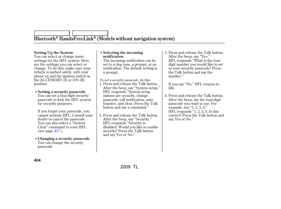 Acura 2009 TL - Owner's Manual User Manual | Page 407 / 648