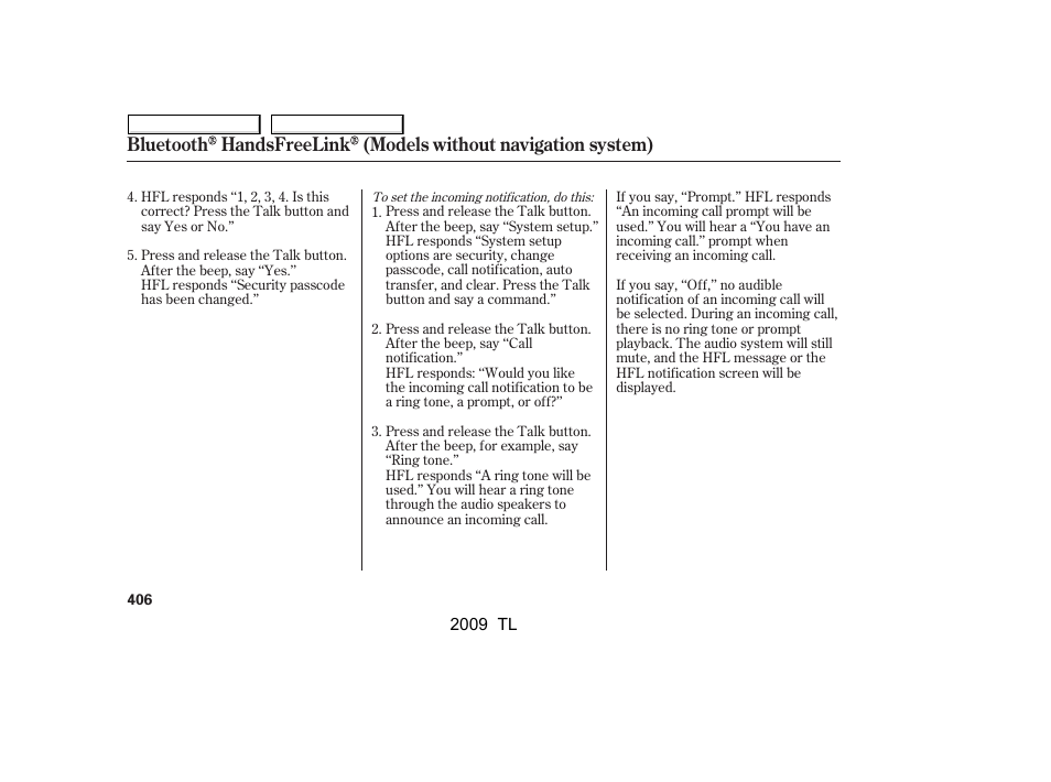 Acura 2009 TL - Owner's Manual User Manual | Page 409 / 648