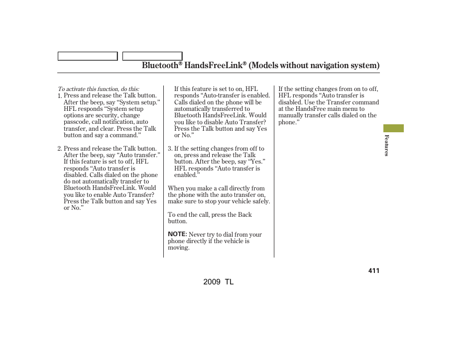 Acura 2009 TL - Owner's Manual User Manual | Page 414 / 648