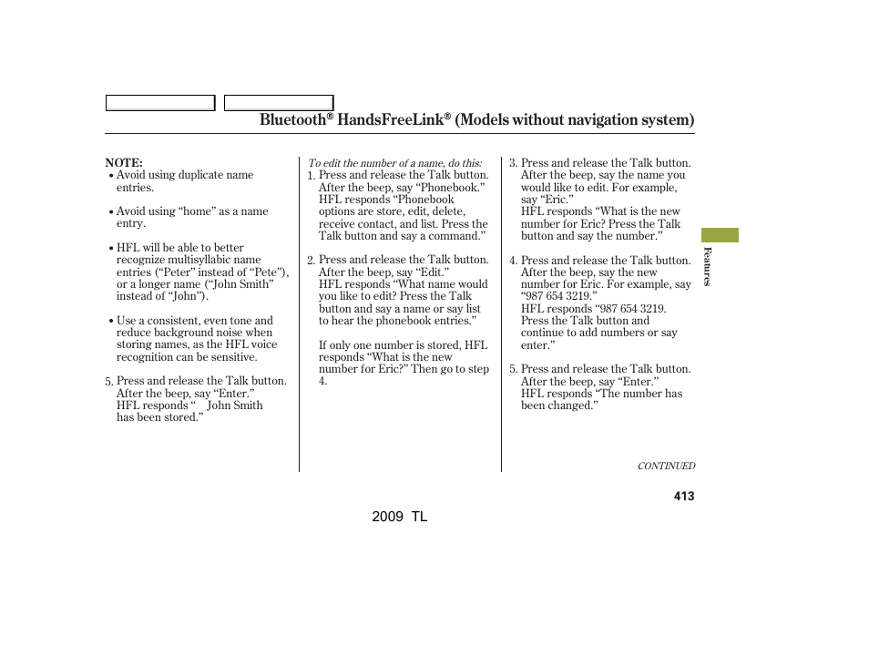 Acura 2009 TL - Owner's Manual User Manual | Page 416 / 648