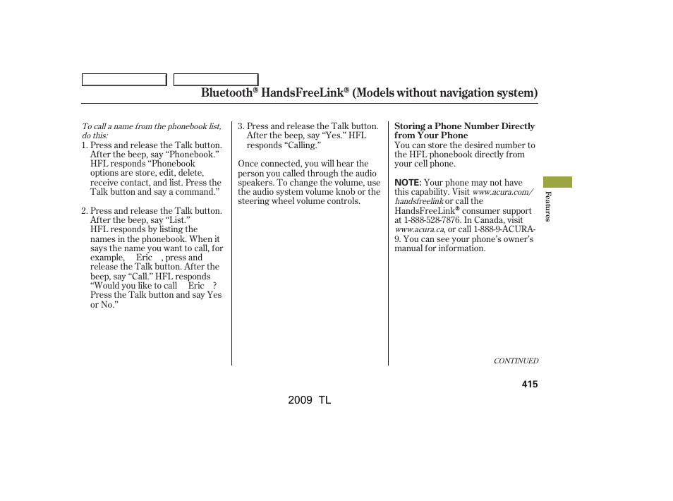 Acura 2009 TL - Owner's Manual User Manual | Page 418 / 648