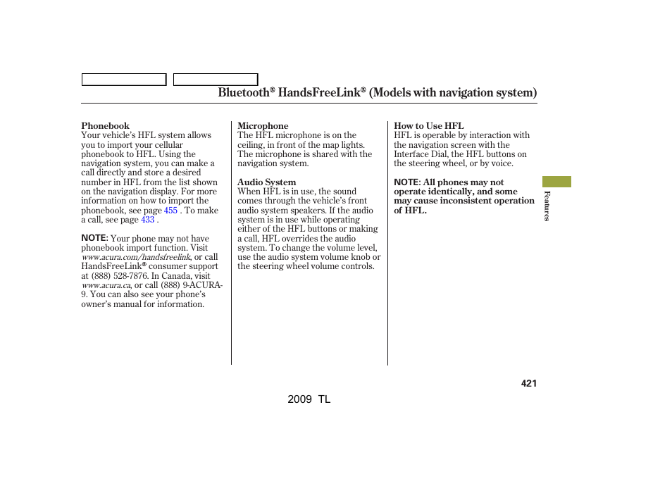 Acura 2009 TL - Owner's Manual User Manual | Page 424 / 648