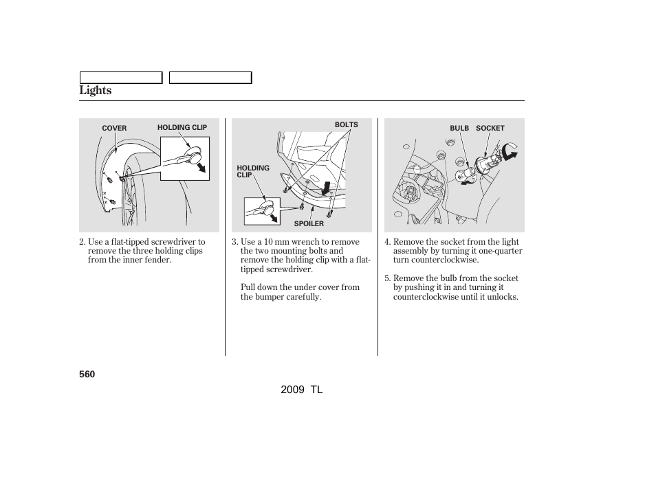 Lights | Acura 2009 TL - Owner's Manual User Manual | Page 563 / 648