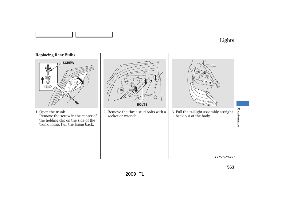 Lights | Acura 2009 TL - Owner's Manual User Manual | Page 566 / 648