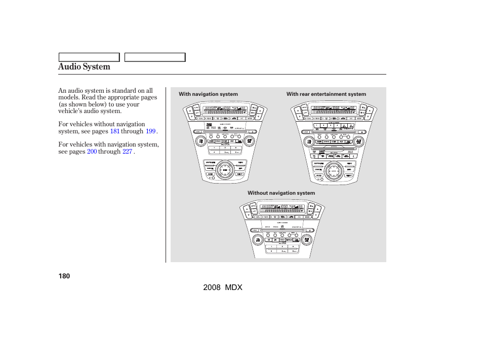 Audio system | Acura 2008 MDX - Owner's Manual User Manual | Page 184 / 489