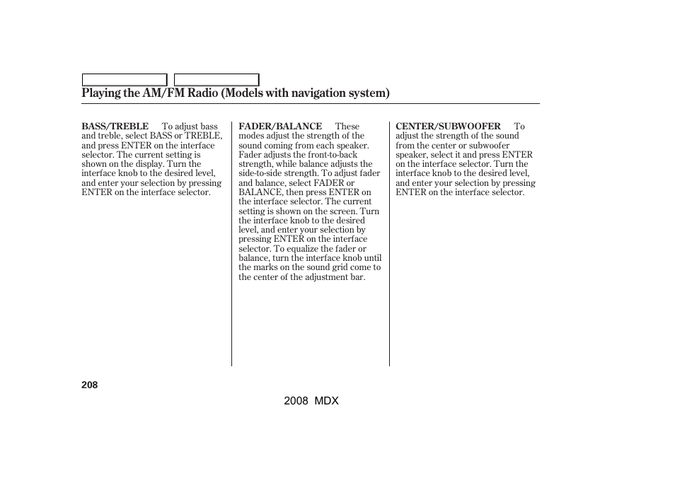 Acura 2008 MDX - Owner's Manual User Manual | Page 212 / 489