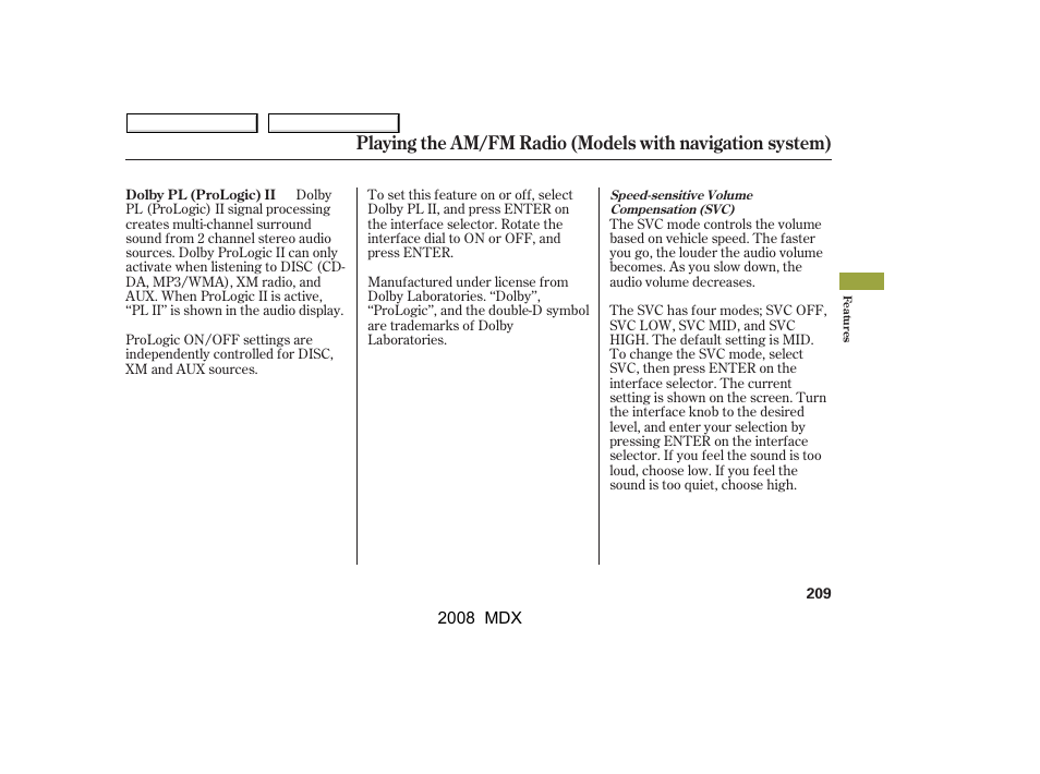 Acura 2008 MDX - Owner's Manual User Manual | Page 213 / 489