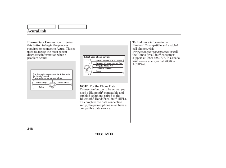 Acuralink | Acura 2008 MDX - Owner's Manual User Manual | Page 322 / 489