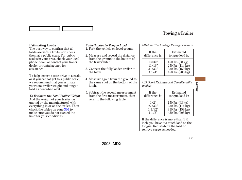 Towing a trailer | Acura 2008 MDX - Owner's Manual User Manual | Page 369 / 489