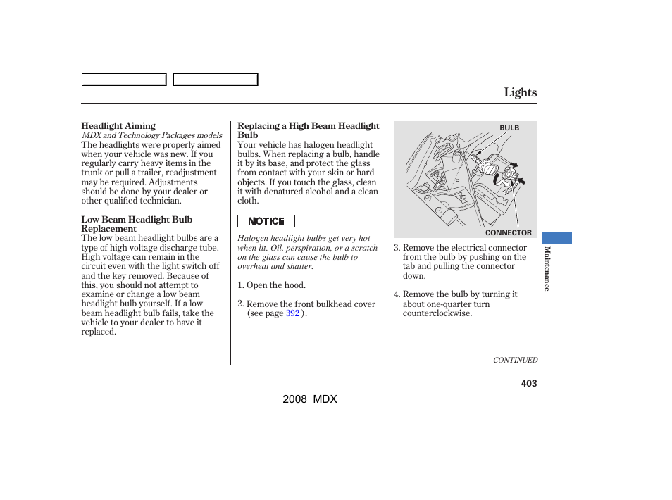 Lights | Acura 2008 MDX - Owner's Manual User Manual | Page 407 / 489