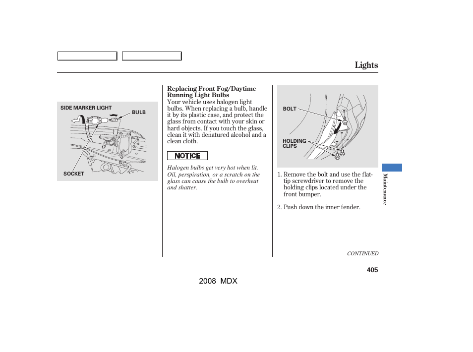 Lights | Acura 2008 MDX - Owner's Manual User Manual | Page 409 / 489