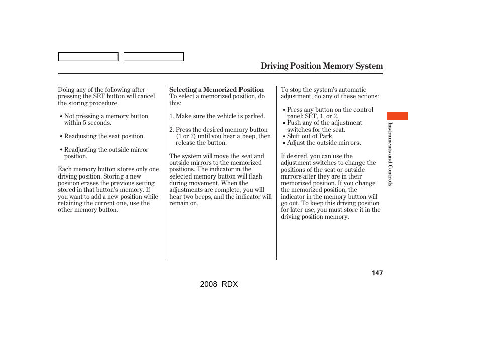 2008 rdx | Acura 2008 RDX - Owner's Manual User Manual | Page 151 / 433