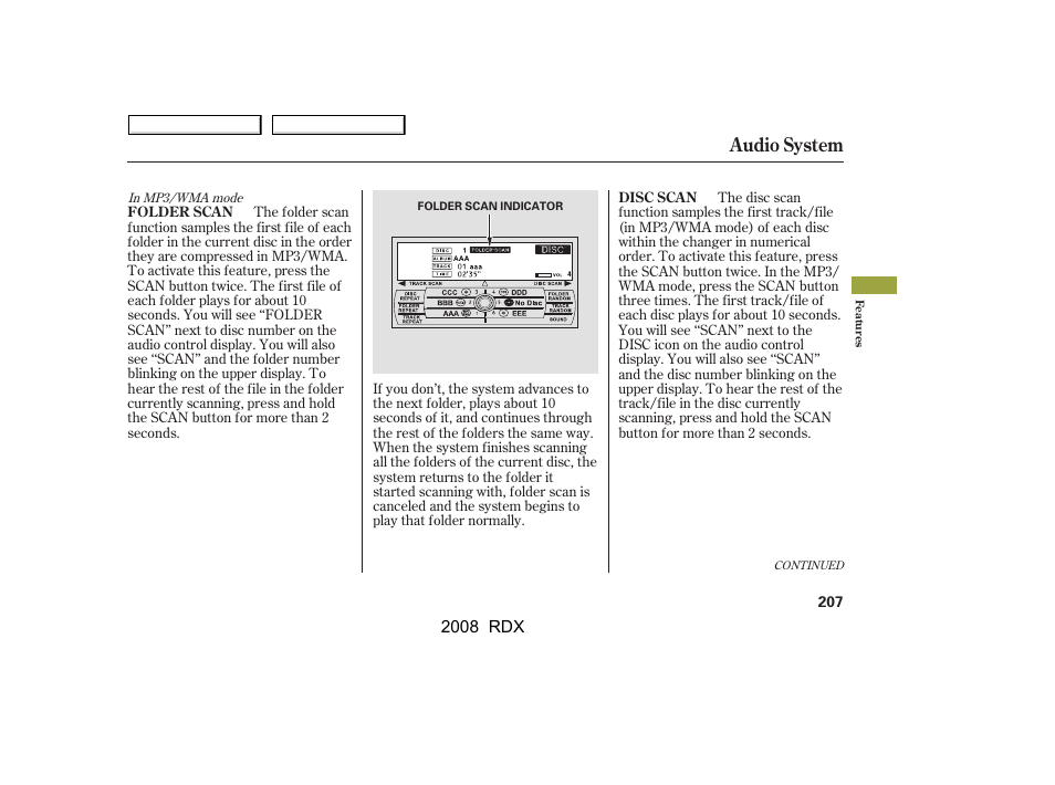 Audio system | Acura 2008 RDX - Owner's Manual User Manual | Page 211 / 433