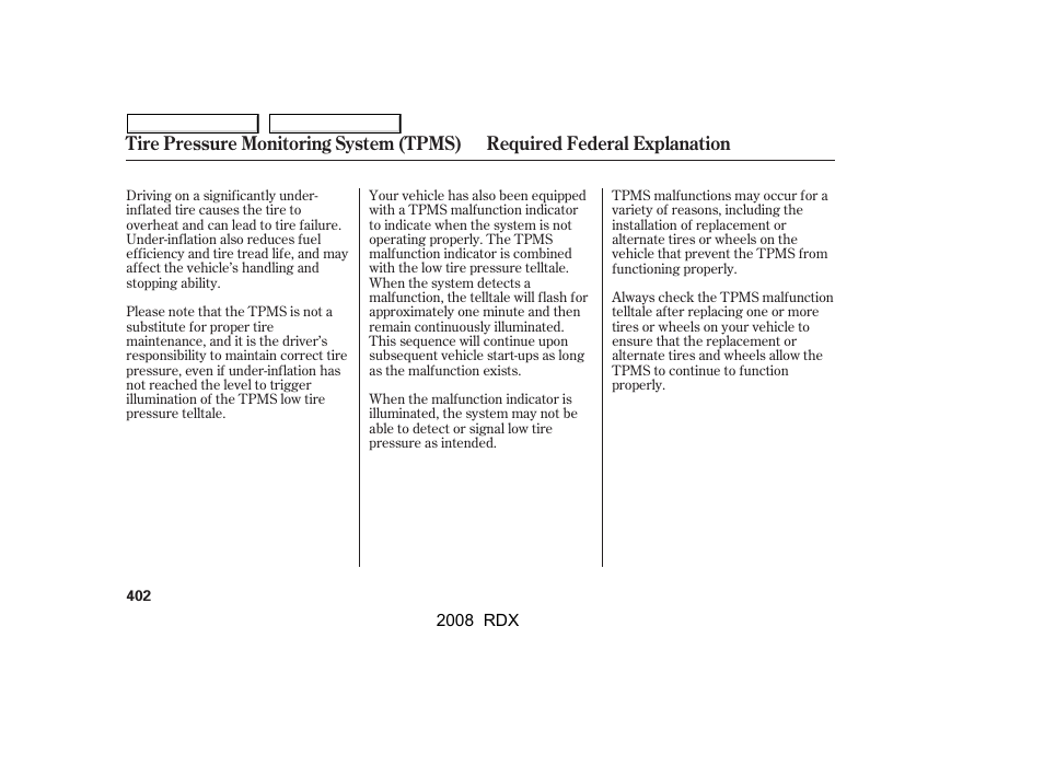 Acura 2008 RDX - Owner's Manual User Manual | Page 406 / 433