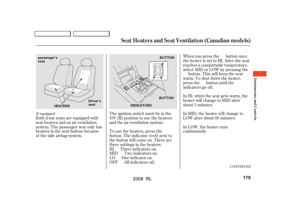 Acura 2008 RL - Owner's Manual User Manual | Page 182 / 500