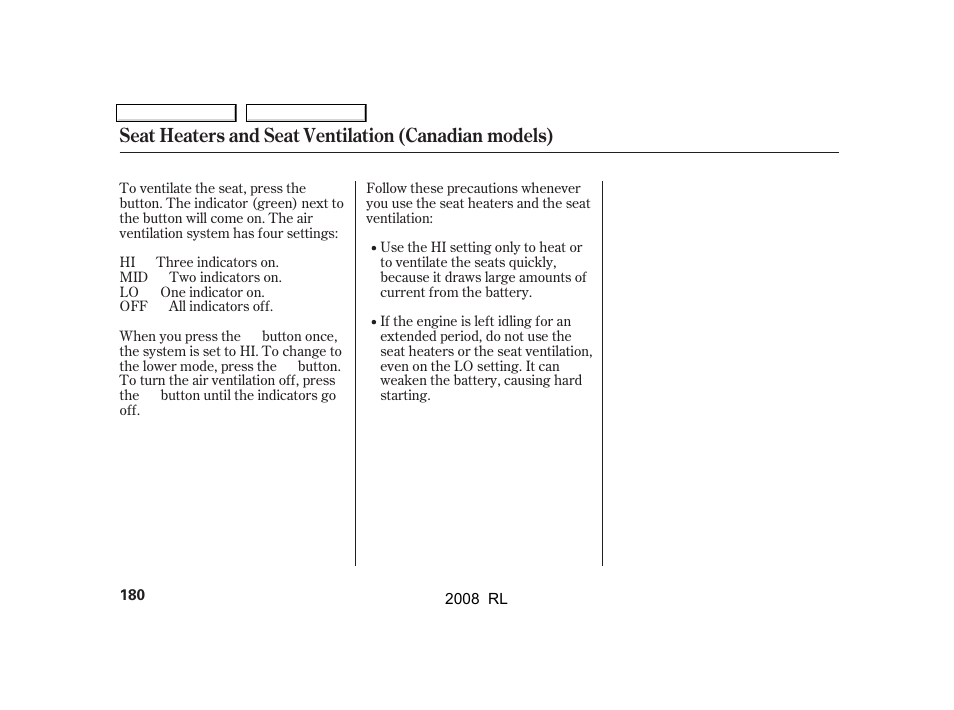 Acura 2008 RL - Owner's Manual User Manual | Page 183 / 500