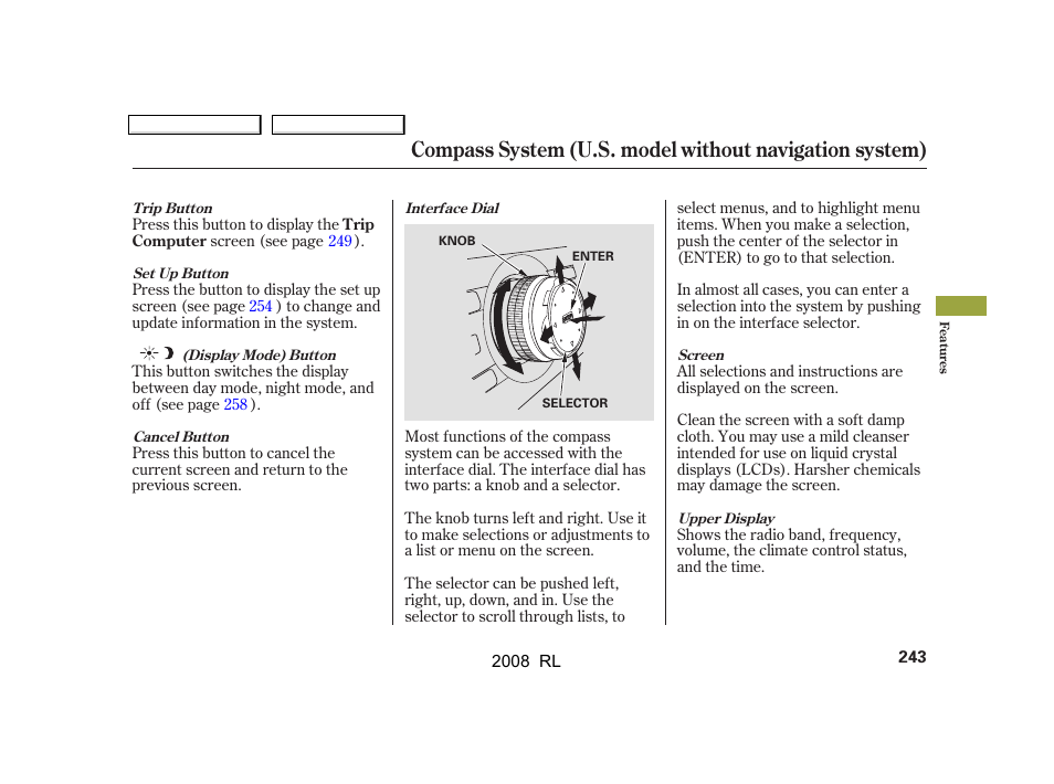 Acura 2008 RL - Owner's Manual User Manual | Page 246 / 500