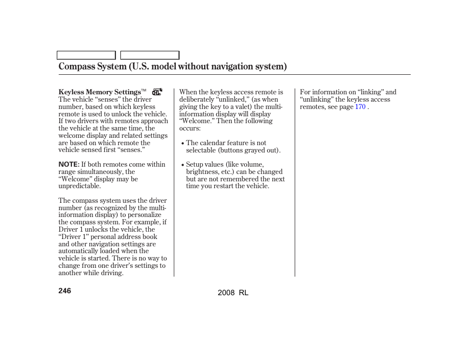 Acura 2008 RL - Owner's Manual User Manual | Page 249 / 500