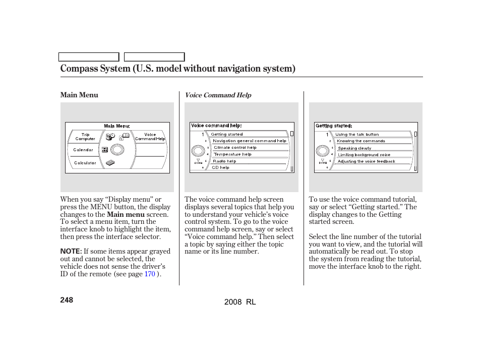 Acura 2008 RL - Owner's Manual User Manual | Page 251 / 500