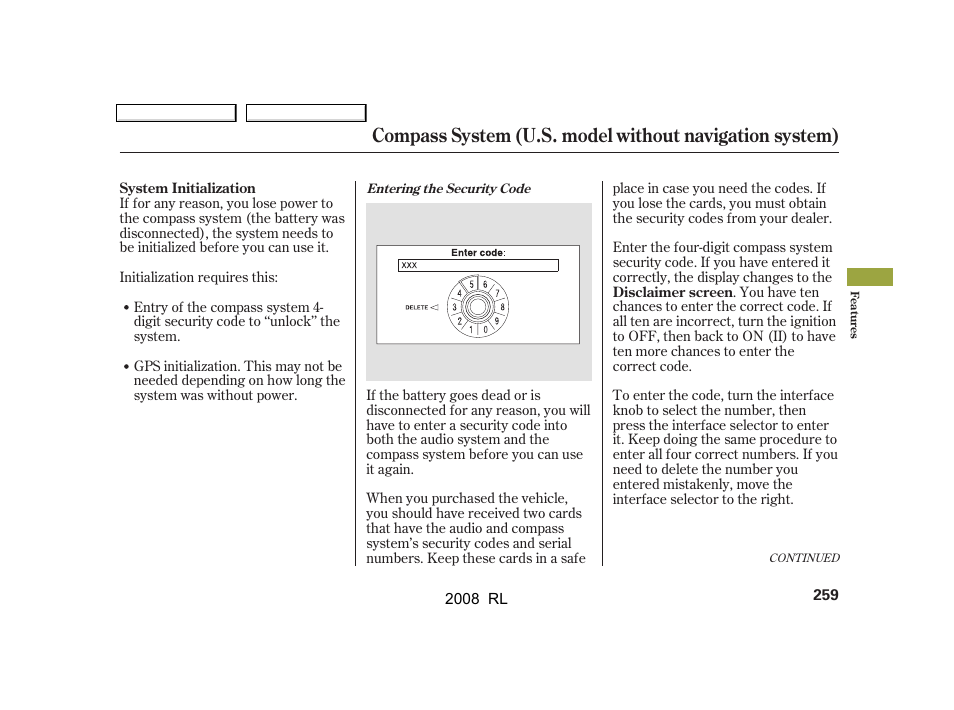 Acura 2008 RL - Owner's Manual User Manual | Page 262 / 500