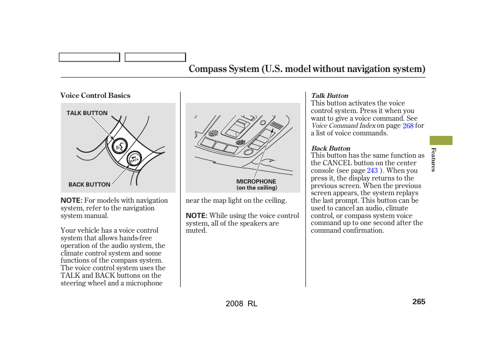 Acura 2008 RL - Owner's Manual User Manual | Page 268 / 500