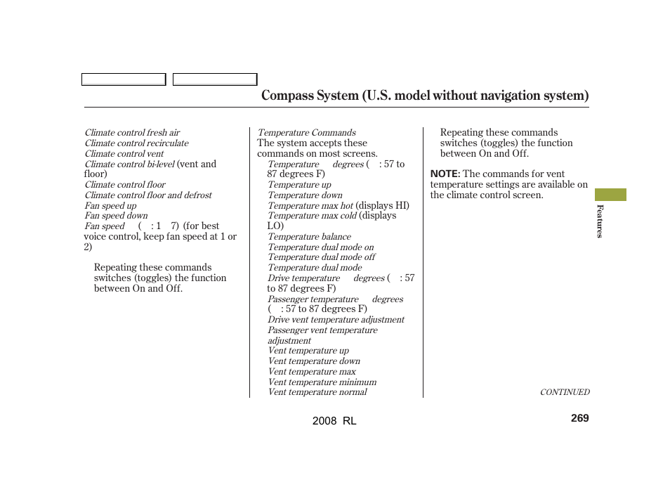 Acura 2008 RL - Owner's Manual User Manual | Page 272 / 500