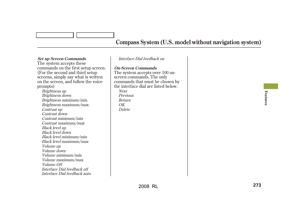 Acura 2008 RL - Owner's Manual User Manual | Page 276 / 500