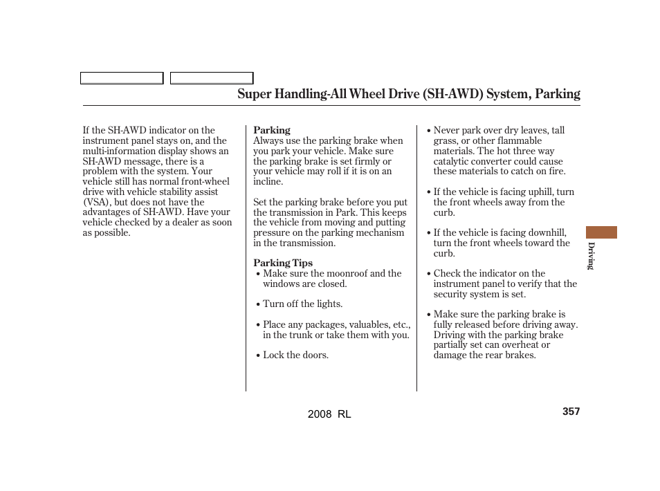 Acura 2008 RL - Owner's Manual User Manual | Page 360 / 500