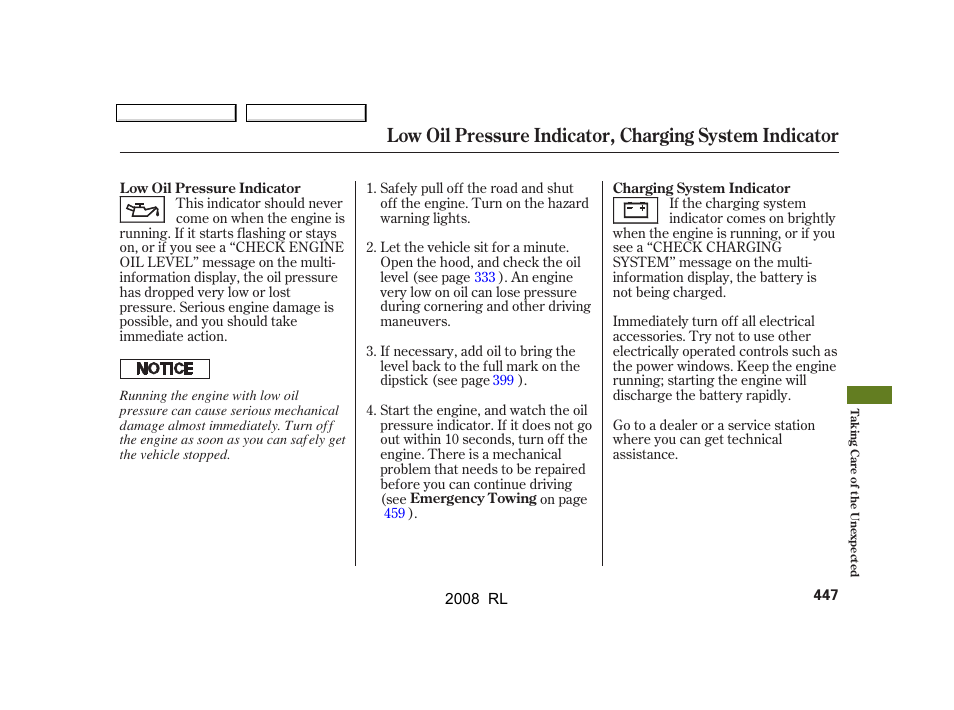 Acura 2008 RL - Owner's Manual User Manual | Page 450 / 500