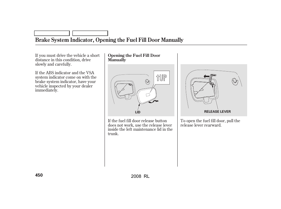 Acura 2008 RL - Owner's Manual User Manual | Page 453 / 500