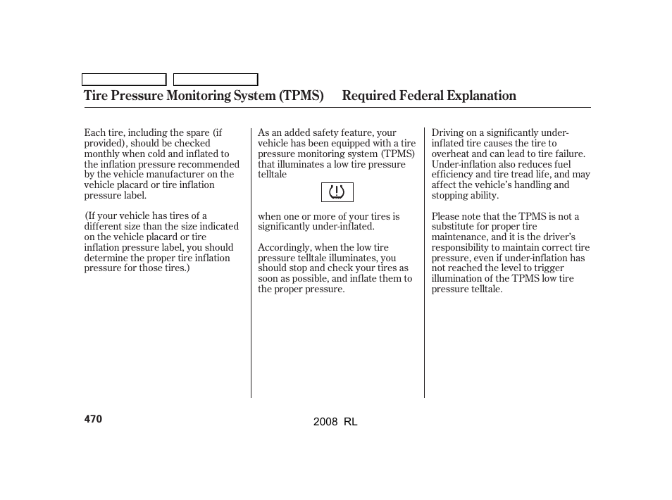 Acura 2008 RL - Owner's Manual User Manual | Page 473 / 500