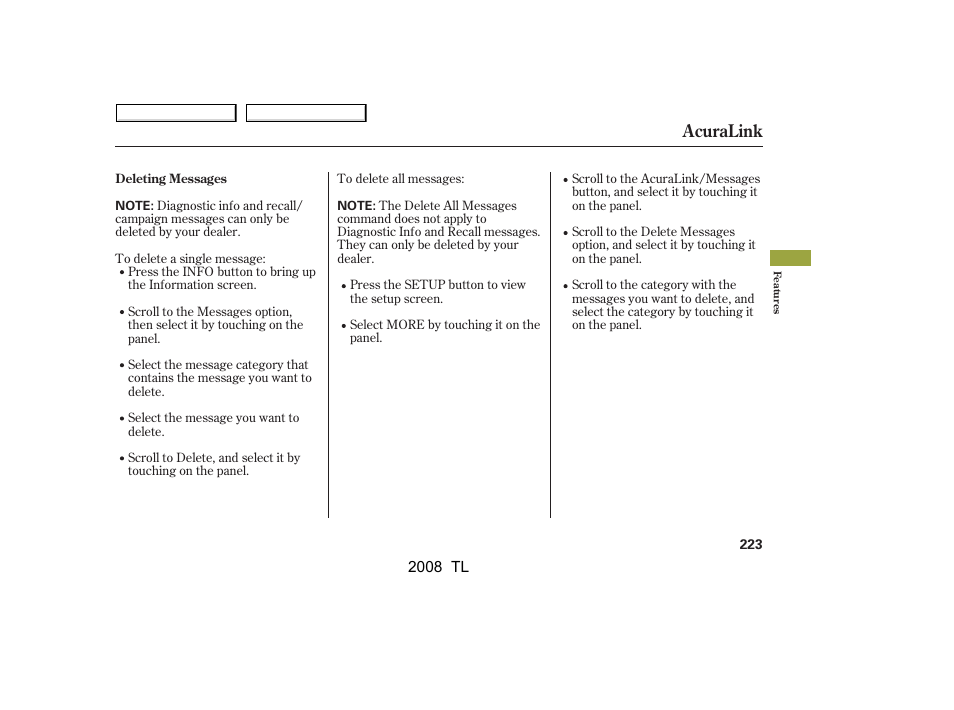 Acuralink | Acura 2008 TL - Owner's Manual User Manual | Page 226 / 376