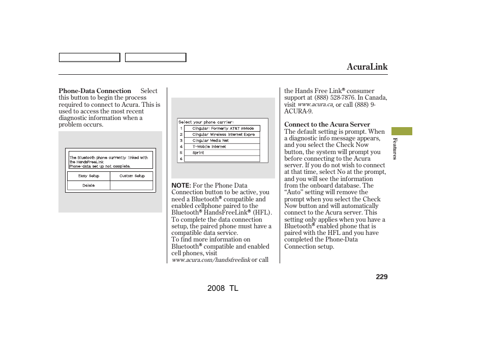 Acuralink | Acura 2008 TL - Owner's Manual User Manual | Page 232 / 376