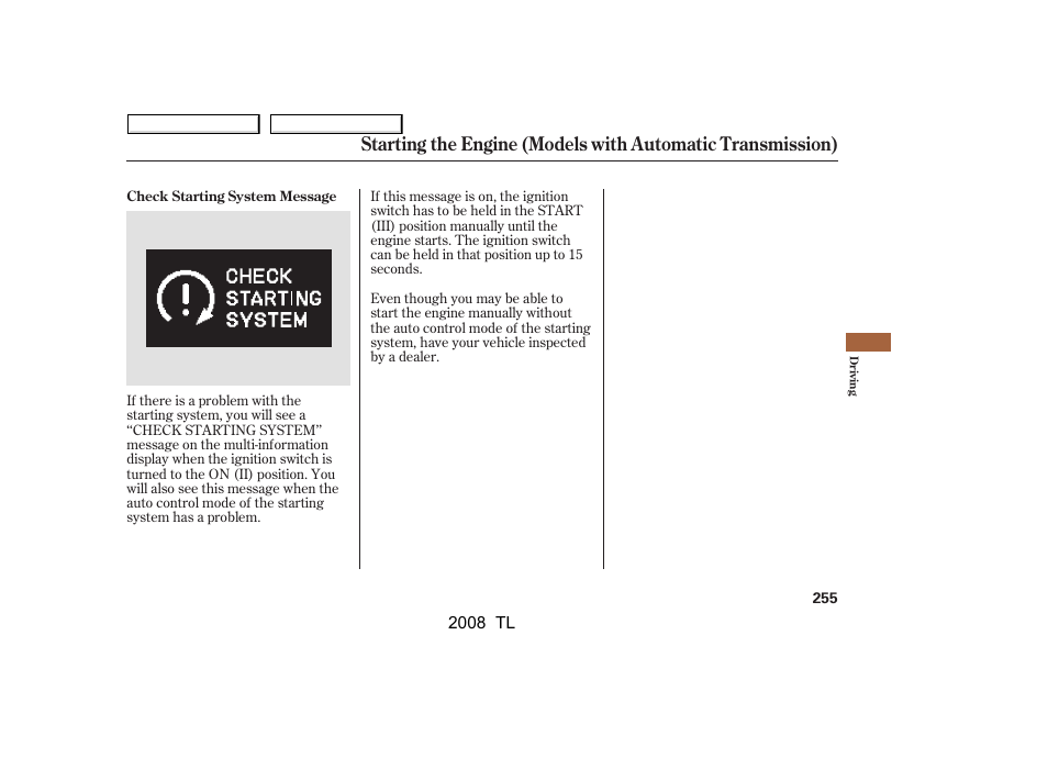 Acura 2008 TL - Owner's Manual User Manual | Page 258 / 376